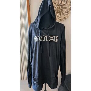 Men's Game Stop Gamer LS Black Hooded Shirt Size 2XL Pockets